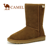 CAMEL骆驼正品女鞋 牛皮雪地靴子 真毛短靴 棉靴1101006